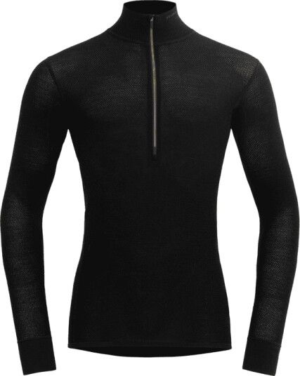 Devold Men's Wool Mesh 190 Zip Neck Caviar S Devold Men's Wool Mesh 190 Zip Neck Caviar S
