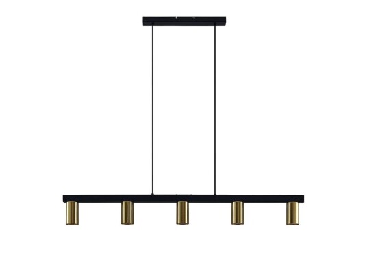 Lindby Baliko hengelampe, 5 lyskilder, messing