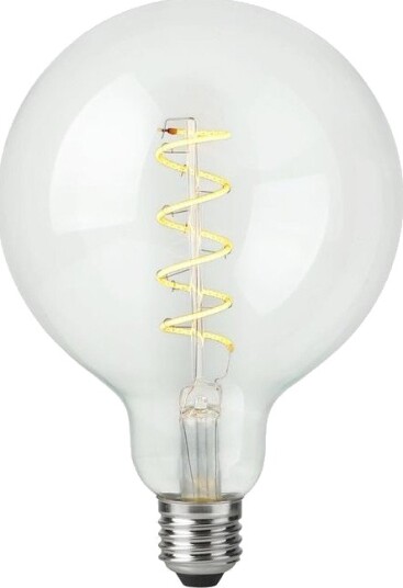 Spl E27 4W dimbar LED filamentpære   G125 Flex Globe 2200K 250lm klart glass   Dimbar : Dimbar Kulør : Ekstra varm