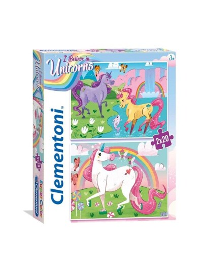 Clementoni 2x20 pcs. Puzzles Kids SuperColors Unicorn Gulv