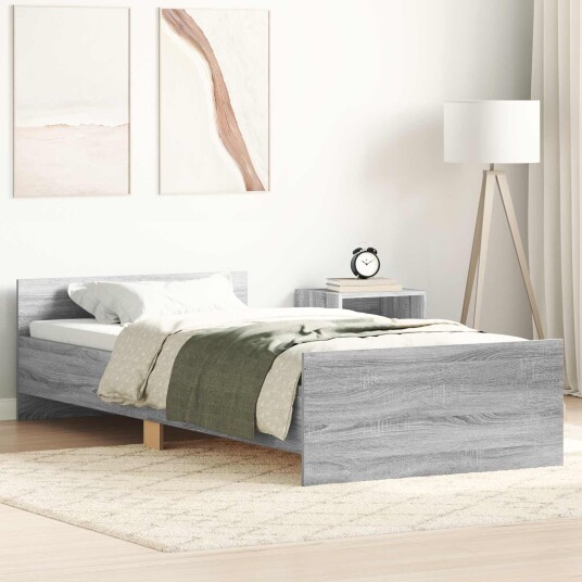  Sengestamme med hodegatt Grå Sonoma 80 x 200 cm Konstruert tre