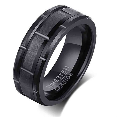 Zerbo wolfram ring i svart frakk