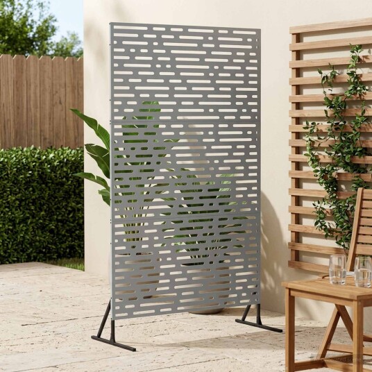 vidaXL Personvernsvegg 100 x 50 x 180 cm Galvanisert stål Sølv