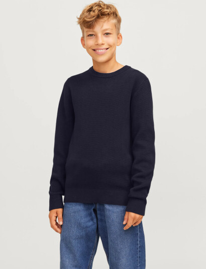 Jack & Jones Jprblamilano Stitch Knit Crew Neck Jnr Navy 128