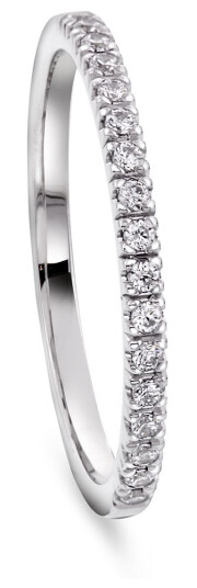 Moments by Pan Jewelry, Diamantring Promise i 585 hvitt gull 0,14 CT | 1,6 mm bredde