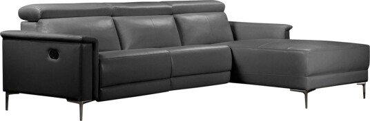 Hjørnesofa 3 seter Lund Grå PU Høyre Manuell Recliner Grå PU Høyre Manuell Recliner