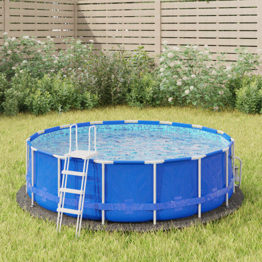 vidaXL Bassengduk lysegrå Ø244 cm polyester geotekstil vidaXL Bassengduk lysegrå Ø244 cm polyester geotekstil
