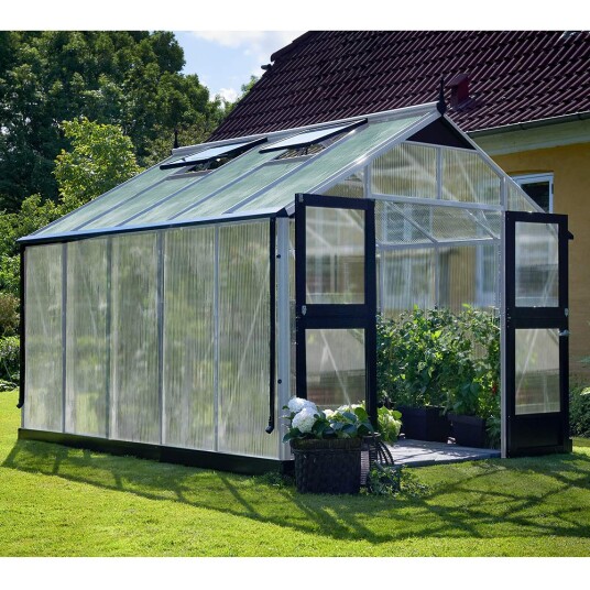 Drivhus Juliana Premium Aluminium, Kanalplast, 10,9 M² Drivhus Juliana Premium Aluminium, Kanalplast, 10,9 M²