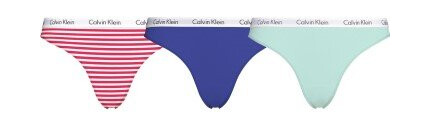 Calvin Klein Truser 3P Carousel Bikinis Bl?/Gr?nn bomull Large Dame Calvin Klein Truser 3P Carousel Bikinis Bl?/Gr?nn bomull Large Dame