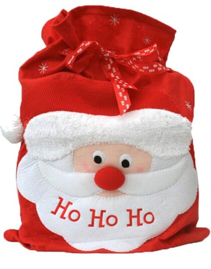 Crosswear Ho Ho Ho Julesekk med Stort Nissemotiv 49x76 cm