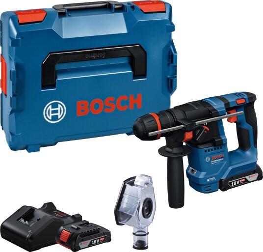 Bosch Borhammer Gbh 18 v-18 X Med Batterier, Ladere Og Tilbehør