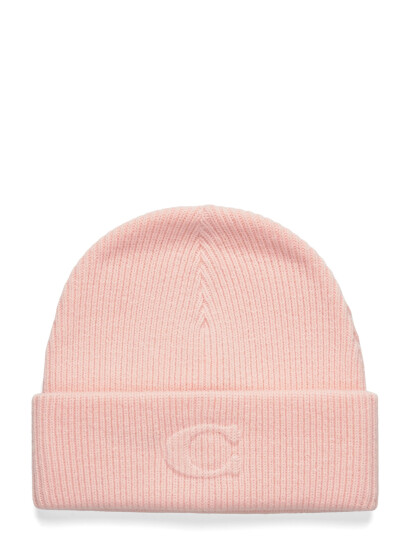 Coach Accessories Embossed C Knit Beanie - Pink - ONE SIZE Coach Accessories Embossed C Knit Beanie - Pink - ONE SIZE