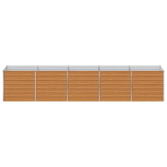 vidaXL Høybed Lys Brun 400 x 80 x 77 cm Galvanisert Stål