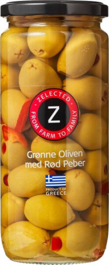 Oliven M/peber Zelected 510g Oliven M/peber Zelected 510g