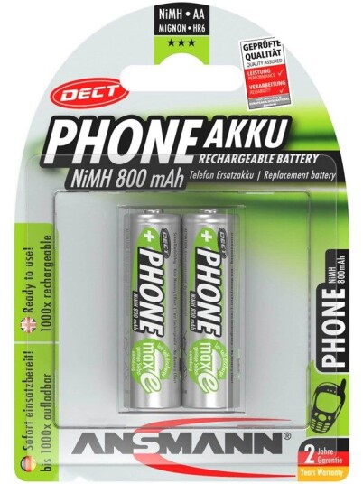 Ansmann Mignon 800 mAh Oppladbart AA-batteri - Sort/Sølv
