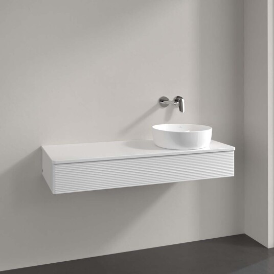 Villeroy & Boch Antao Servantskap med 1 skuff 120x50x19 cm m/lys Hvit Høyglans Villeroy & Boch Antao Servantskap med 1 skuff 120x50x19 cm m/lys Hvit Høyglans
