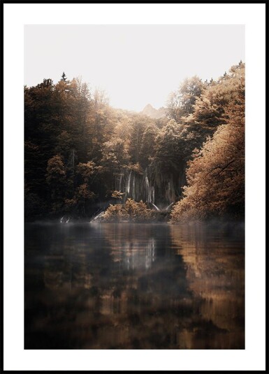 Sunrise in the Misty Forest with Reflections Plakat Plakat / 50x70cm