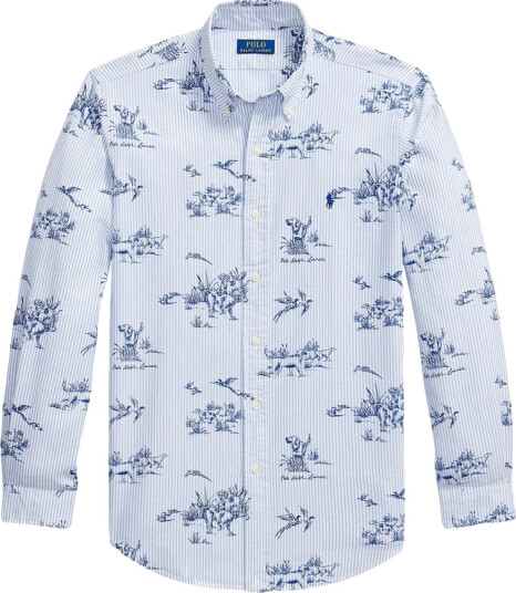Polo Ralph Lauren Custom Fit Dog And Pheasant Oxford Shirt Blue M