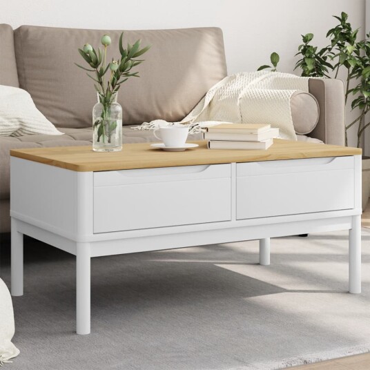 Salongbord FLORO hvit 99x55,5x45 cm heltre furu 374018 Salongbord FLORO hvit 99x55,5x45 cm heltre furu 374018
