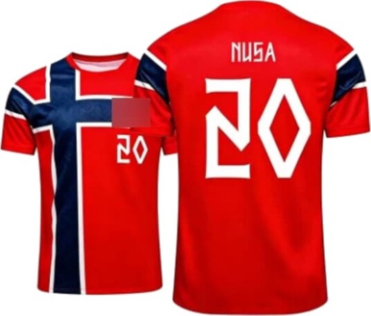 2026 VM Aero-FIT Norges herrelandslag i fotball Hjemmedrakt Voksen (Nr.20 Nusa Trykt)(Kun T-skjorte) XL