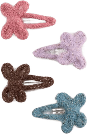 Mango Pack Of 4 Bow Clips Purple ONE SIZE