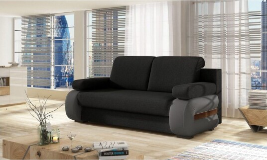 Sofa Eltap Laura 202x79x84 cm Sawana 14 Soft 29 Svart Grå