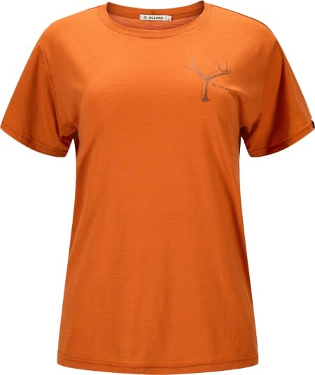 Aclima Women's Lightwool 140 Classic Tee Antler Apricot Orange M
