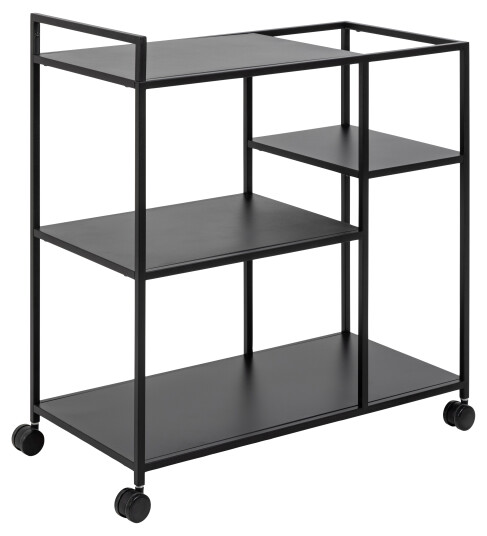Nordform Newcastle sofabord rullebord med 3 hyller svart. 1015649 1681772-01-0