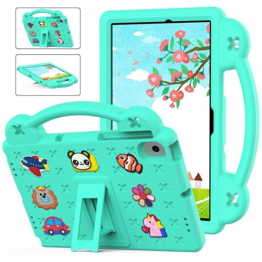 INCOVER Lenovo Tab M10 Plus (3. Gen) 10.6" (TB-125F/128F) Barnedeksel m. Stativ og Håndholder - Grønn