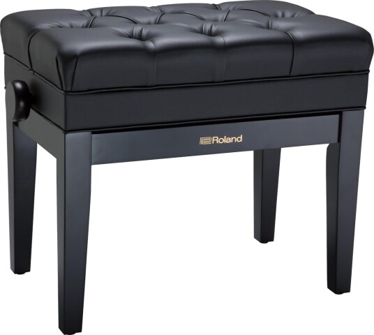 Roland Rpb-500bk Piano Bench Satin Svart Vinyl Seat Music Compartment Roland Rpb-500bk Piano Bench Satin Svart Vinyl Seat Music Compartment