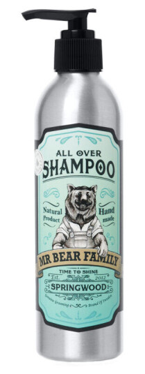 Mr Bear Family All Over Shampoo Springwood 250ml - Vegansk Hår- og Kroppsvask med Kokosolje Mr Bear Family All Over Shampoo Springwood 250ml - Vegansk Hår- og Kroppsvask med Kokosolje
