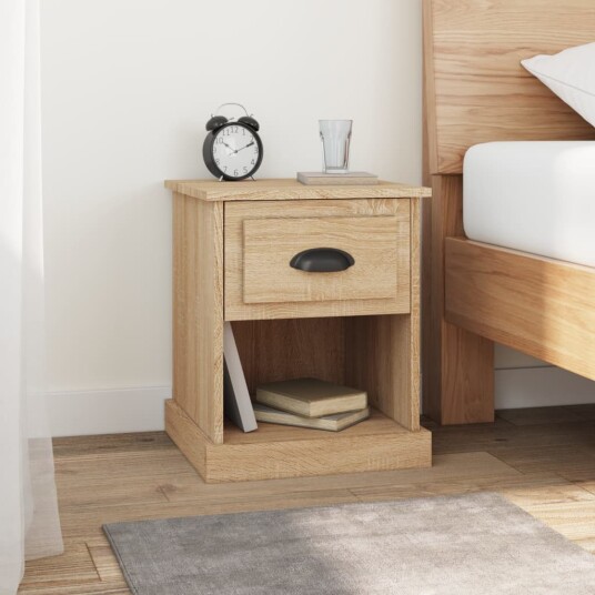 vidaXL Nattbord 2 stk sonoma eik 39x39x47,5 cm konstruert tre