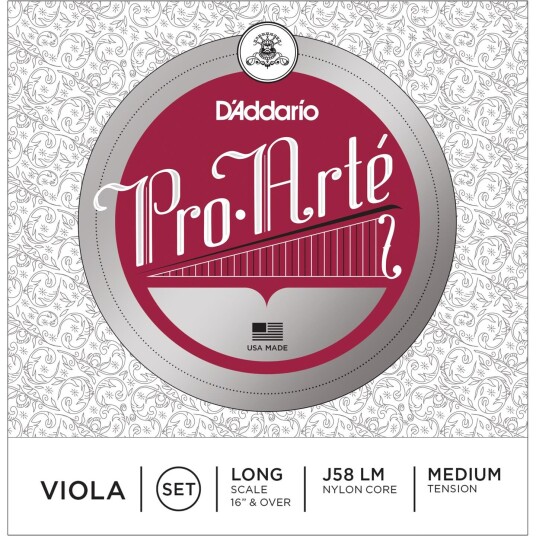D'Addario J58 Lm Viola Strings Pro•arté Set Alu D Long Medium Tension