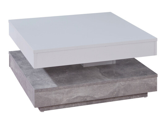 Erano sofabord snubar bordplate og 1 hylle beton dekor, hvit.