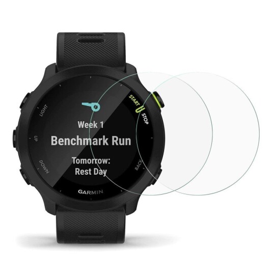 INCOVER Garmin Forerunner 55 Arc-Edge Skjermbeskytter - Herdet glass - 2 stk. - Gjennomsiktig