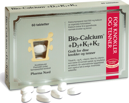 Pharma Nord Bio Calcium +D3+K vitamin 60 tabletter Pharma Nord Bio Calcium +D3+K vitamin 60 tabletter