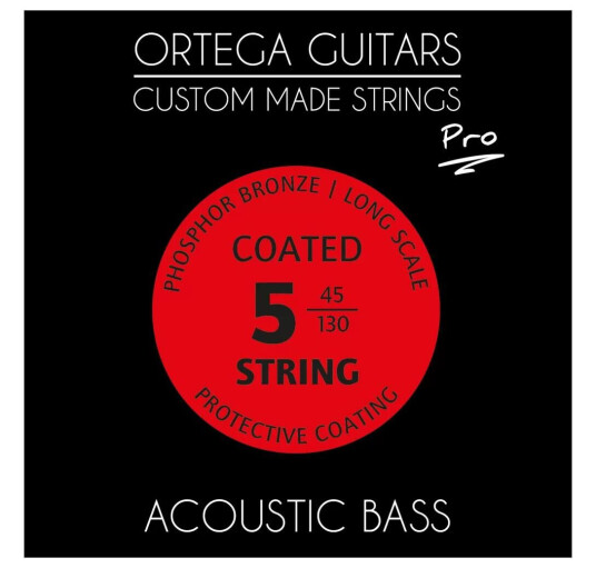 Ortega Guitars Ortega Abp-5 Strengesett 5-Str. Ak. Bass 045-130Coated Phos. Bronze, Long Scale