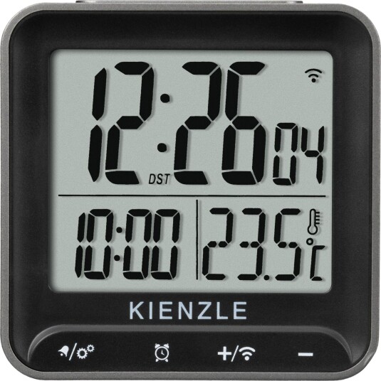 Kienzle Digital Vekkerklokke med innendørs temperaturmåler Svart Kienzle Digital Vekkerklokke med innendørs temperaturmåler Svart