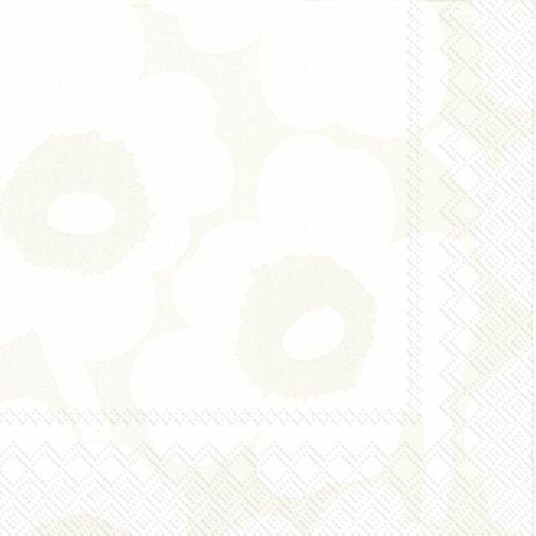 Marimekko servietter kaffe Unikko white grey