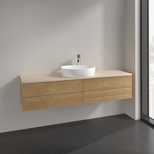 Villeroy & Boch  Antao Servantskap med 4 skuffer 160x50x36 cm u/lys Eik/Crème