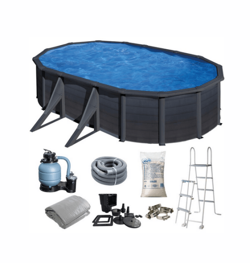 Swim & Fun ovalt basseng 500 x 300 x 120 cm sort KIT500GF Swim & Fun ovalt basseng 500 x 300 x 120 cm sort KIT500GF