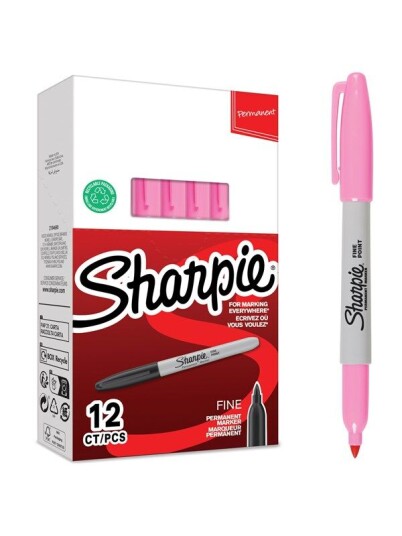 Sharpie permanente markrer | Fint tips for dristige detaljer | Rosa blekk | 12 stk Sharpie permanente markrer | Fint tips for dristige detaljer | Rosa blekk | 12 stk