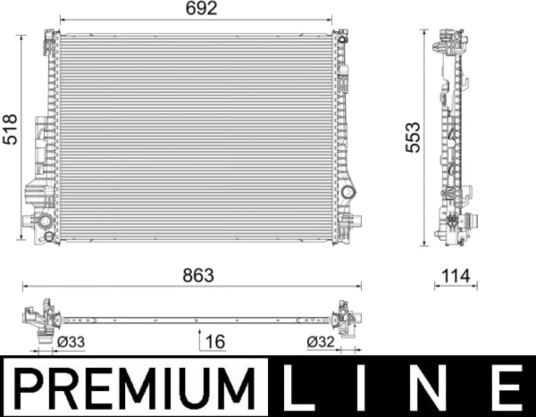 Radiator MAHLE ORIGINAL CR 2605 000P