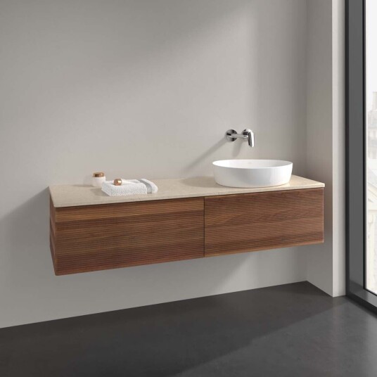 Villeroy & Boch Antao Servantskap med 2 skuffer 160x50x36 cm u/lys Valnøtt/Crème