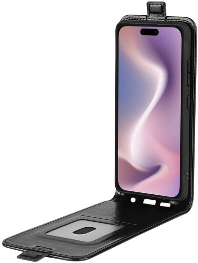 Trolsk Lommebokdeksel Vertikalt (iPhone 16) Svart