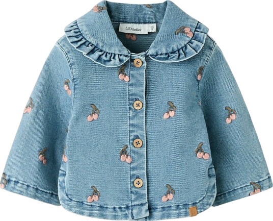 Lil"Atelier Nbfdeva Loose Dnm Emb Jacket 2024 Es Lil Blue 68