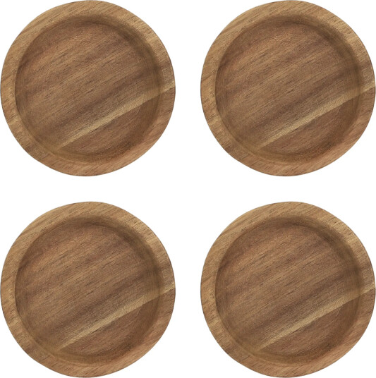 Scandi Living Hollow glassunderlag Ø9 cm 4 pakning Acacia