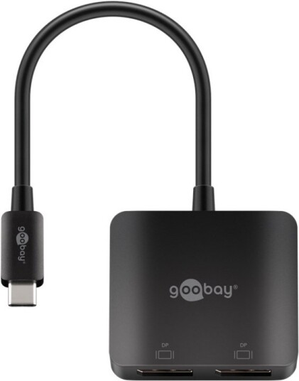 Goobay USB-C™ til 2x DisplayPort™-adapter utvider én USB-C™-port med to DisplayPort™-porter