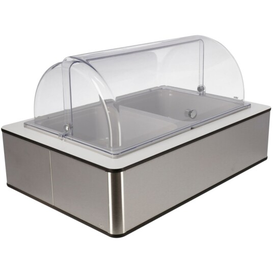 VEGA Buffetsystem komplett Fundale hvit 10 cm melamin hvit 2 x GN 1/2; Størrelse GN 1/1, 57x36.5x27.4 cm (LxBxH); Valnøtt/Transparent/Hvit; Rektangulær