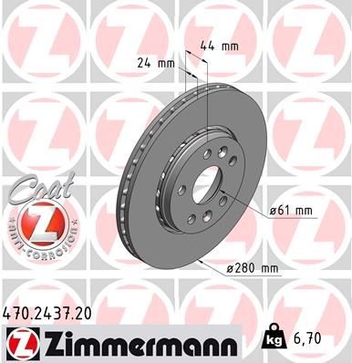 Bremseskive ZIMMERMANN 470.2437.20